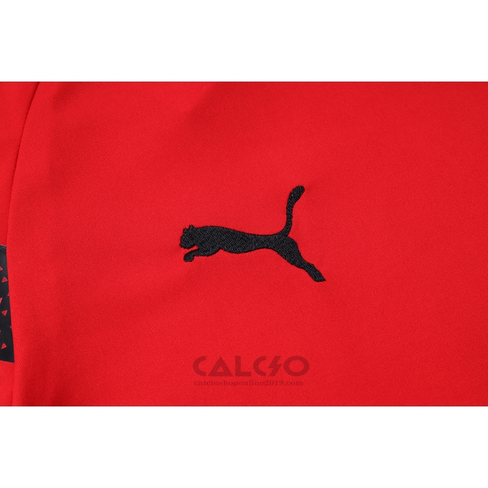 Tuta da Track Milan Manica Corta 2022-2023 Rosso - Pantaloncini